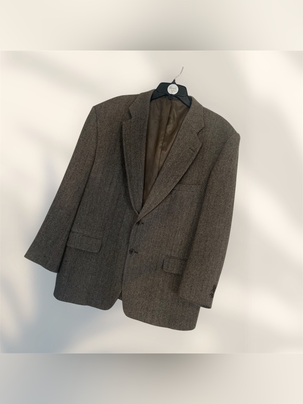 Towncraft Brown Tweed/Herringbone Sport Coat Blazer *Wool*  Sz 44R